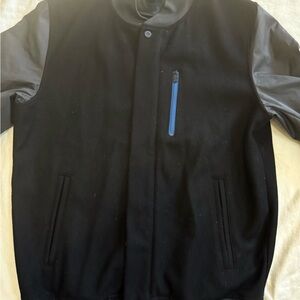 Nike Sportswear Varsity Bomber Jacket Wool Blend Black Blue M Style 415101-011